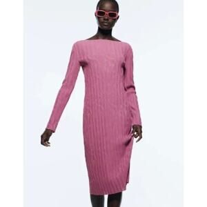 Zara JACQUARD MIDI DRESS NWOT; Women's Medium